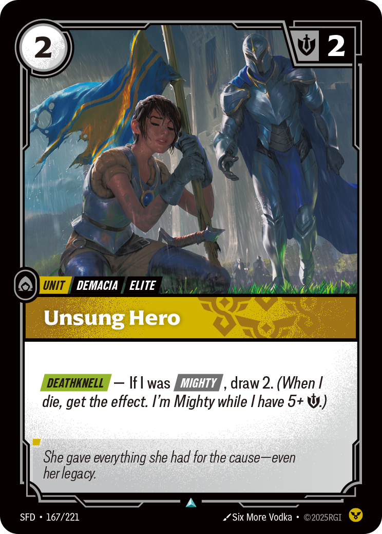 Unsung Hero SFD-167/221 Normal Riftbound card