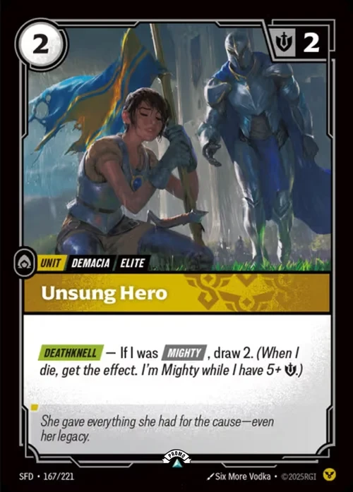 Unsung Hero SFD-167-NN Foil Riftbound card