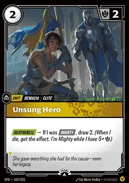 Unsung Hero SFD-167-NN Foil Riftbound card