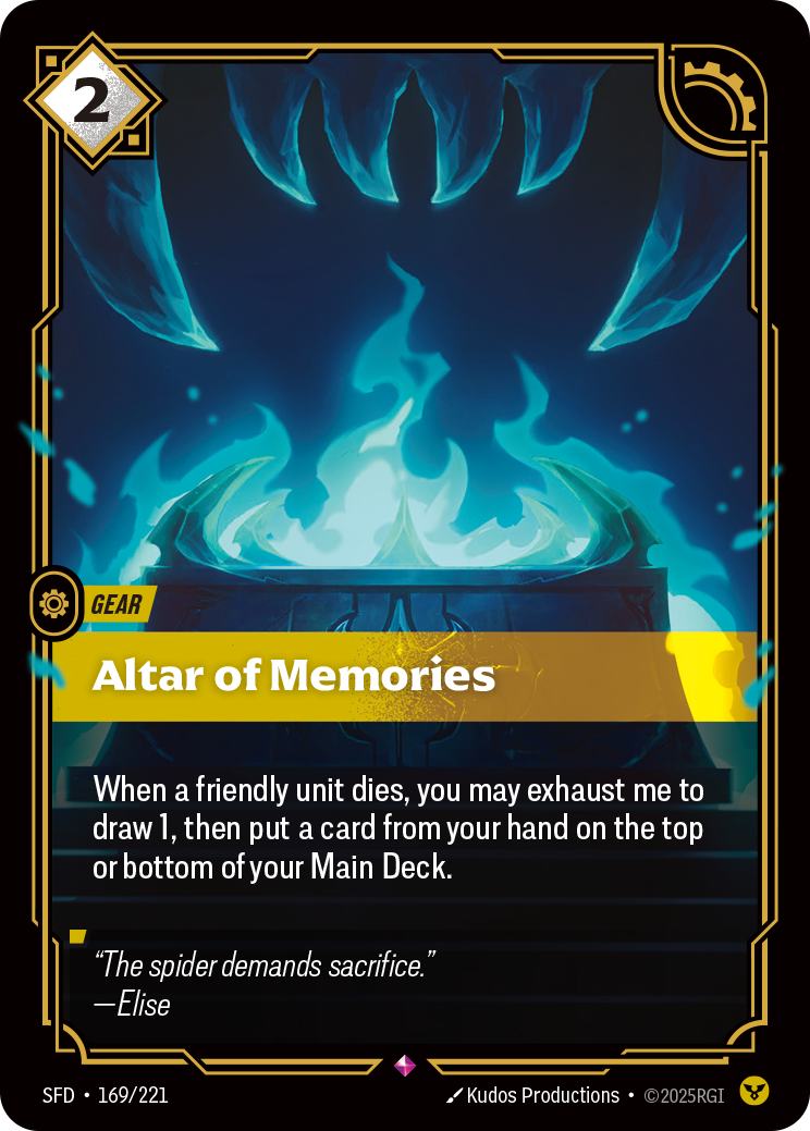 Altar of Memories SFD-169/221 Normal Riftbound card