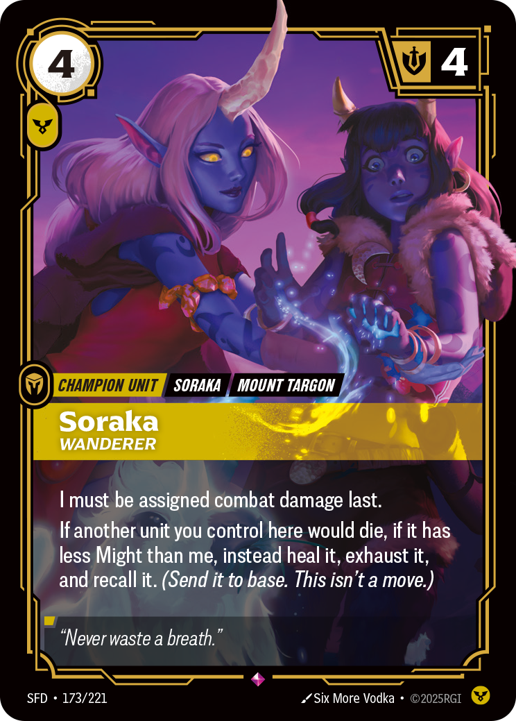Soraka, Wanderer SFD-173/221 Normal Riftbound card