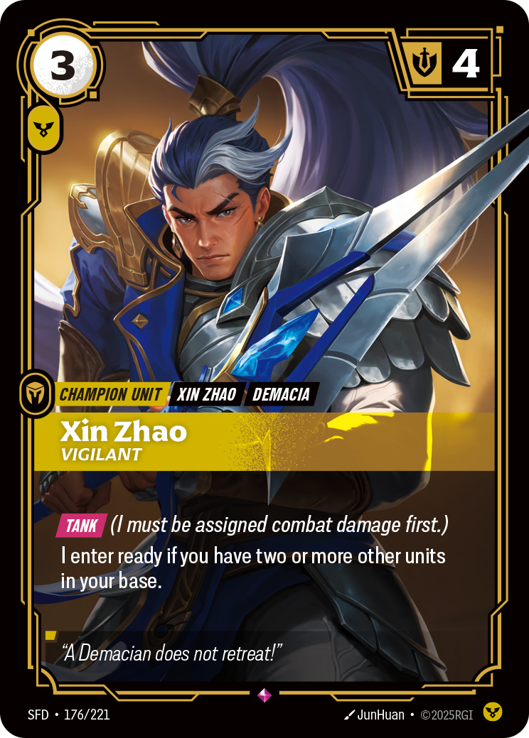 Xin Zhao, Vigilant SFD-176/221 Normal Riftbound card