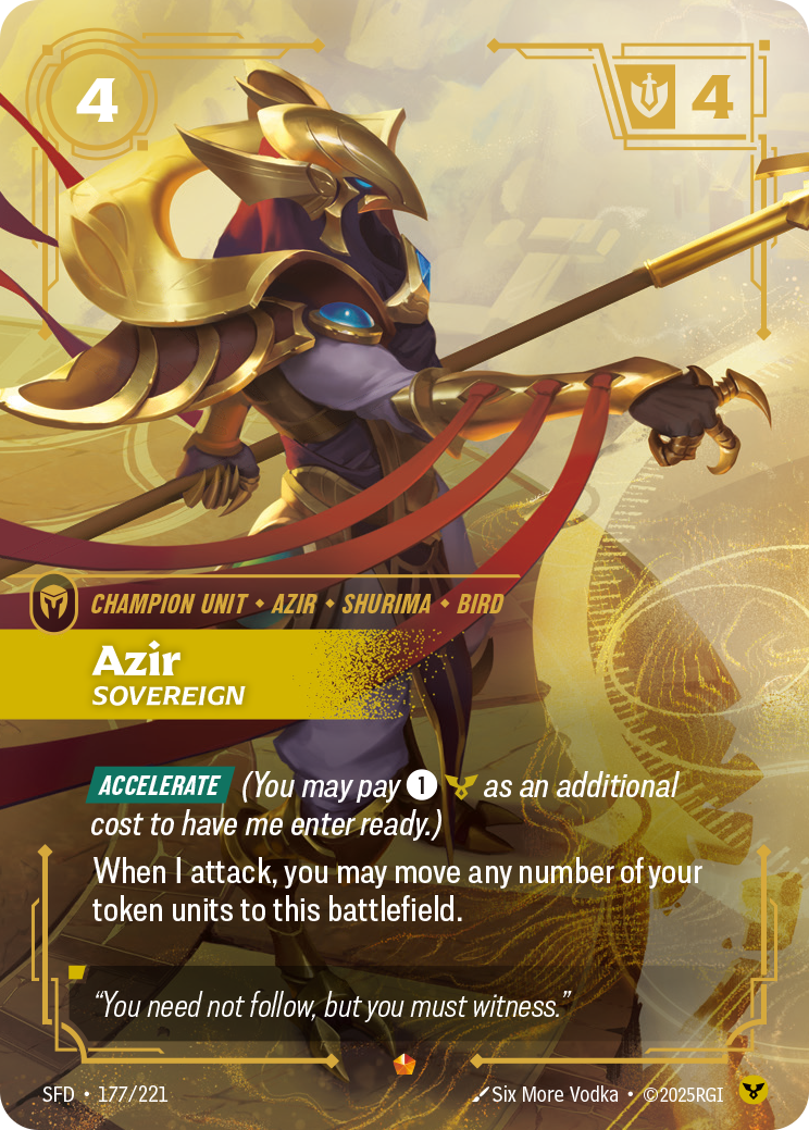 Azir, Sovereign SFD-177/221 Normal Riftbound card