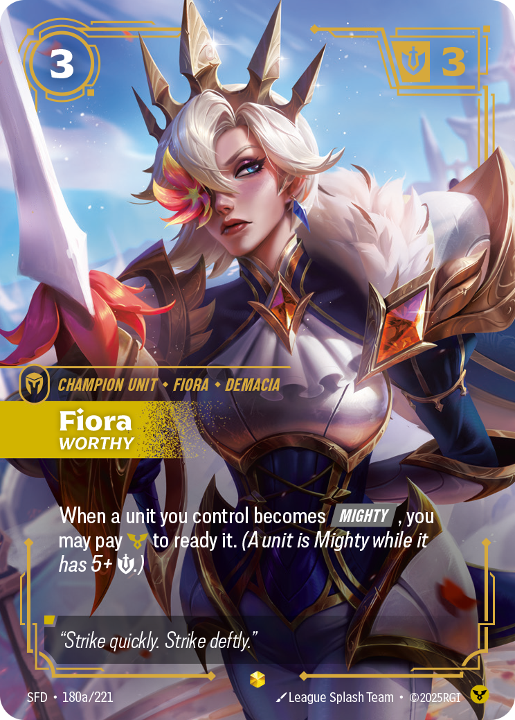Fiora, Worthy SFD-180a/221 Alternate Art Riftbound card