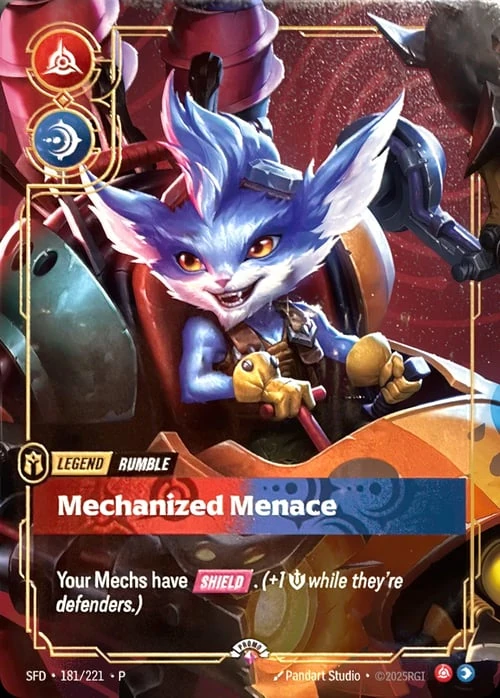 Mechanized Menace SFD-181/221-P-PRIZE Normal Riftbound card