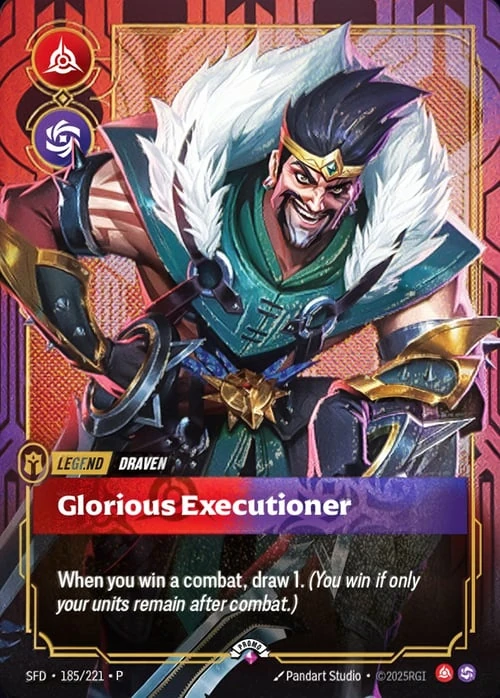 Glorious Executioner SFD-185/221-P-BEST Foil Riftbound card