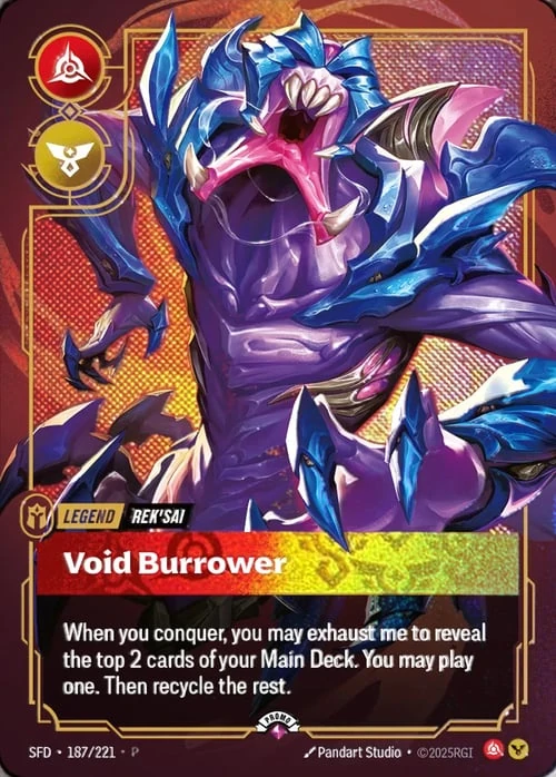 Void Burrower SFD-187/221-P-BEST Foil Riftbound card
