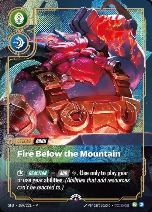 Fire Below the Mountain SFD-189/221-P-BEST Foil Riftbound card