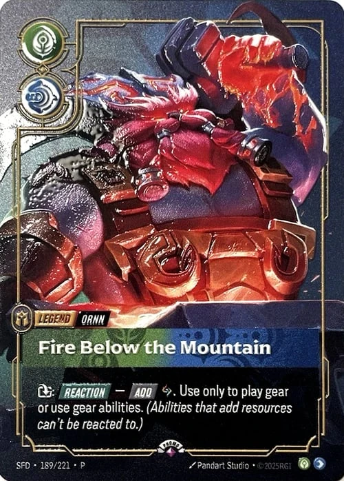 Fire Below the Mountain SFD-189/221-P-PRIZE Normal Riftbound card