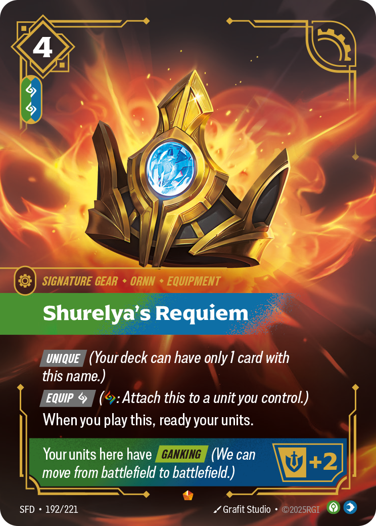 Shurelya's Requiem SFD-192/221 Normal Riftbound card