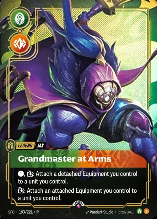 Grandmaster at Arms SFD-193/221-P-BEST Foil Riftbound card