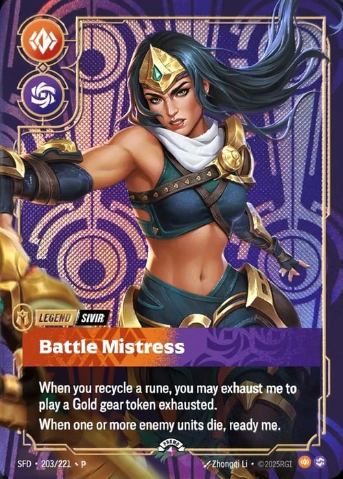 Battle Mistress SFD-203/221-P-BEST Foil Riftbound card