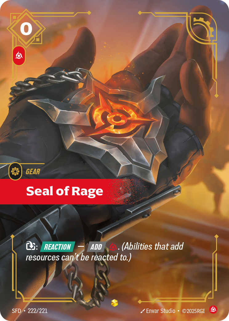 Seal of Rage SFD-222/221 Alternate Art Riftbound card