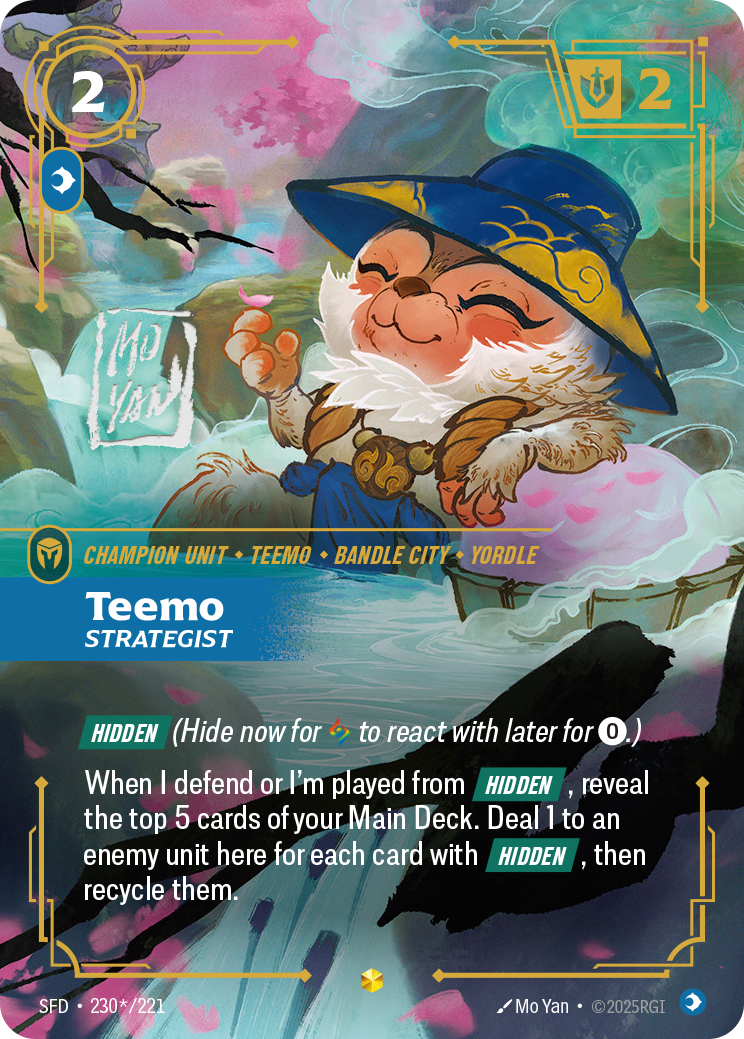 Teemo, Strategist SFD-230*/221 Signed Riftbound card