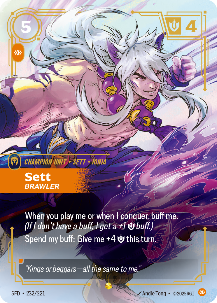 Sett, Brawler SFD-232/221 Alternate Art Riftbound card