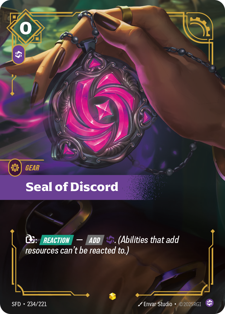 Seal of Discord SFD-234/221 Alternate Art Riftbound card