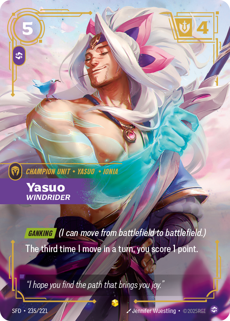 Yasuo, Windrider SFD-235/221 Alternate Art Riftbound card