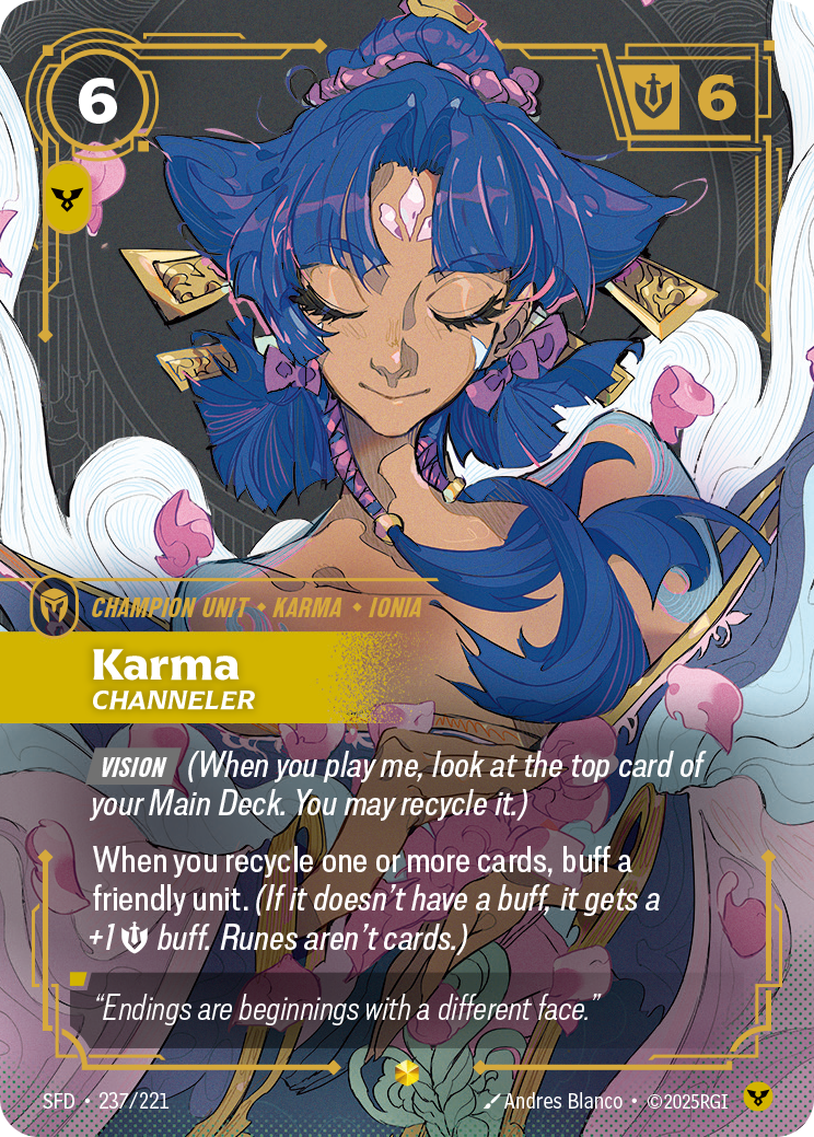 Karma, Channeler SFD-237/221 Alternate Art Riftbound card