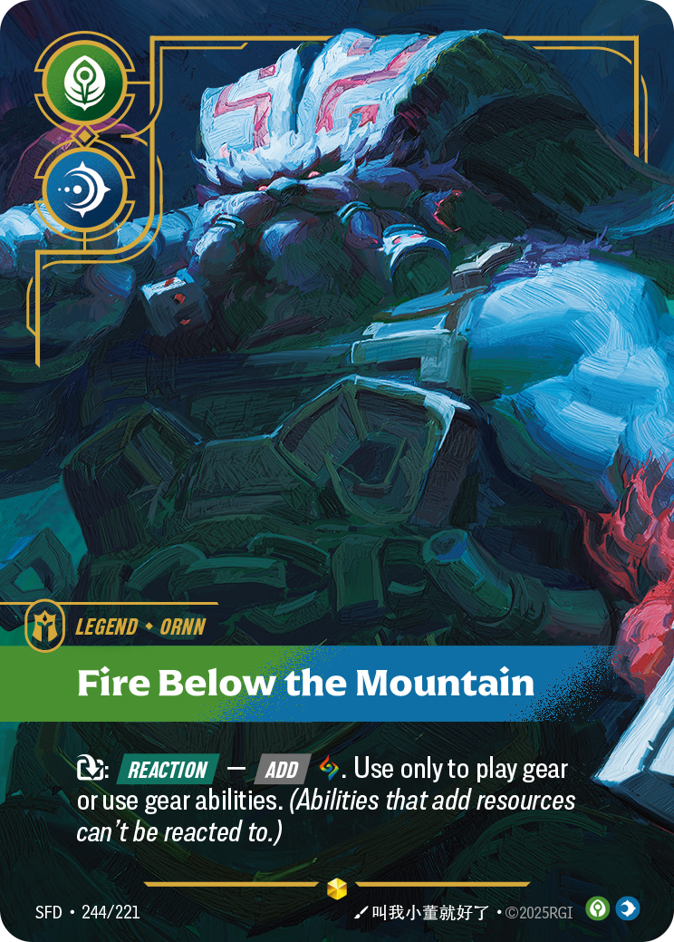 Fire Below the Mountain SFD-244/221 Alternate Art Riftbound card