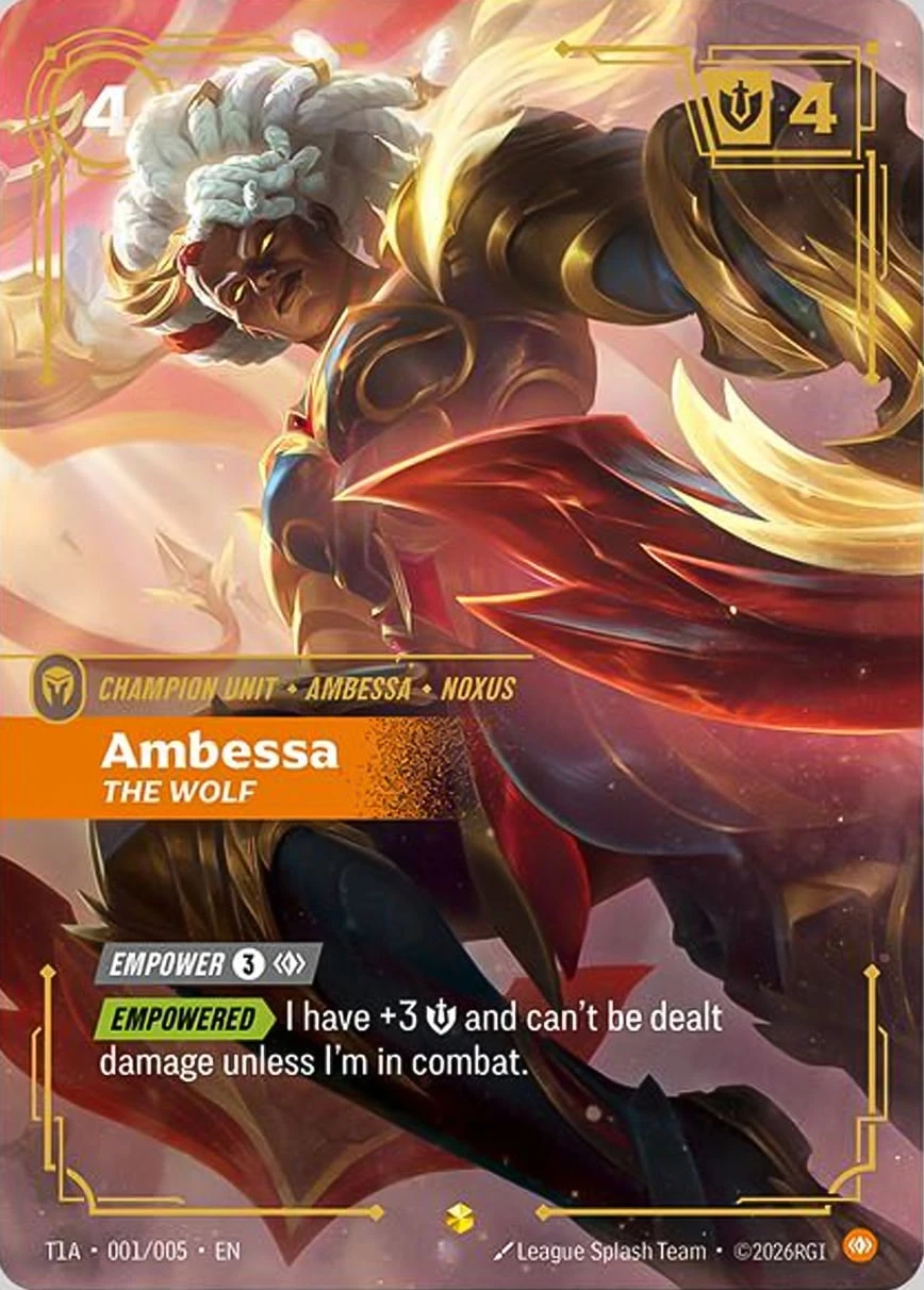 Ambessa, The Wolf T1A-001/005 Alternate Art Riftbound card