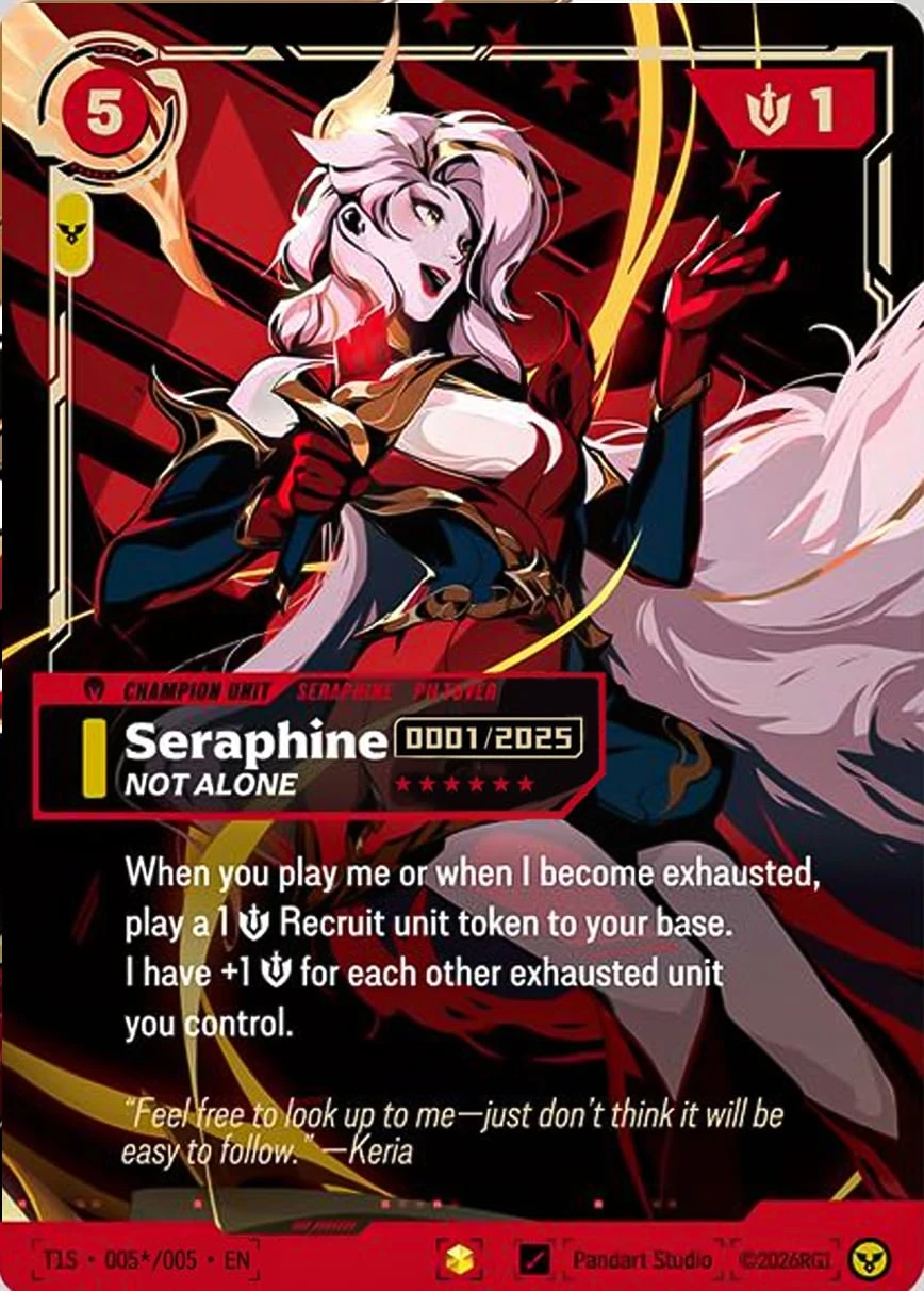 Seraphine, Not Alone T1S-005*/005 Signed Riftbound card