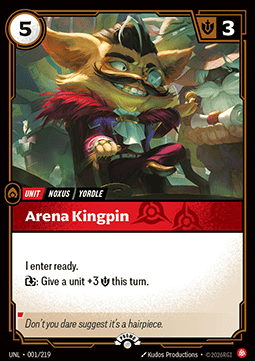 Arena Kingpin UNL-001/219-P Foil Riftbound card