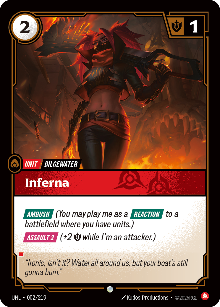 Inferna UNL-002/219 Normal Riftbound card