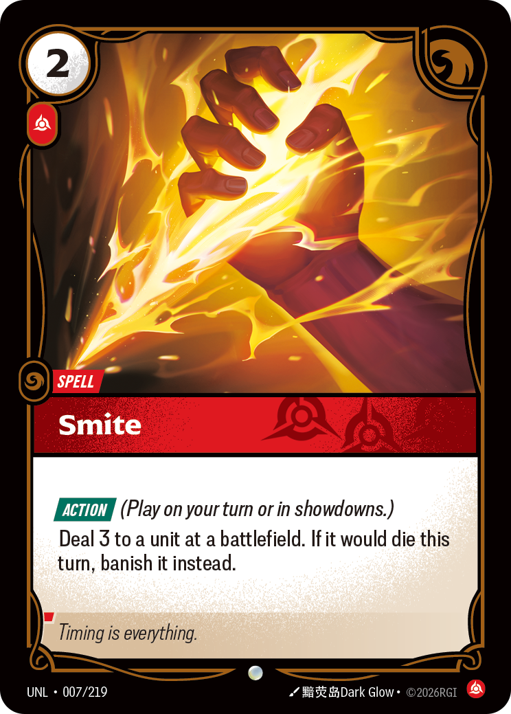 Smite UNL-007/219 Normal Riftbound card