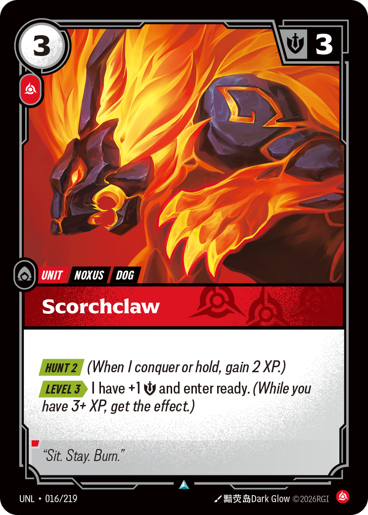 Scorchclaw UNL-016/219 Normal Riftbound card