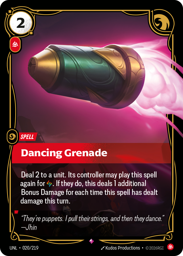 Dancing Grenade UNL-020/219 Normal Riftbound card