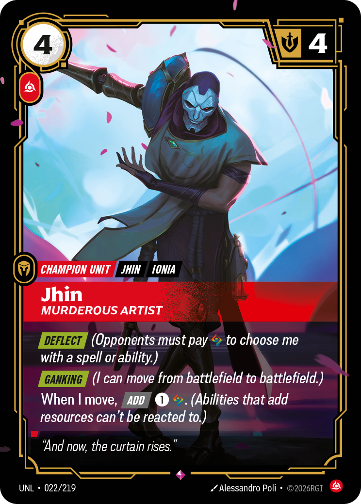Jhin, Murderous Artist UNL-022/219 Normal Riftbound card
