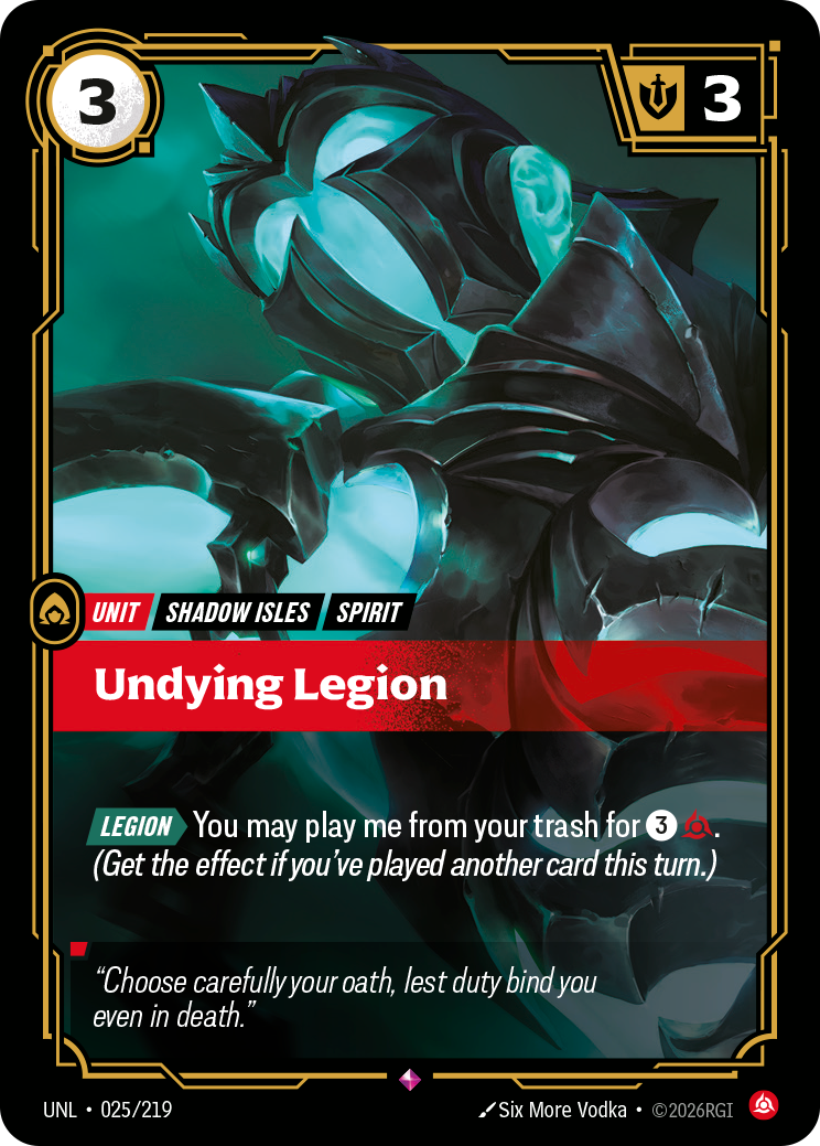Undying Legion UNL-025/219 Normal Riftbound card