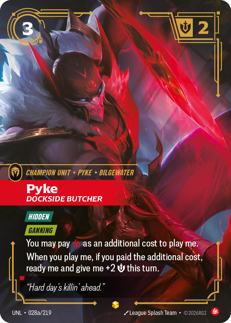 Pyke, Dockside Butcher UNL-028a/219 Alternate Art Riftbound card