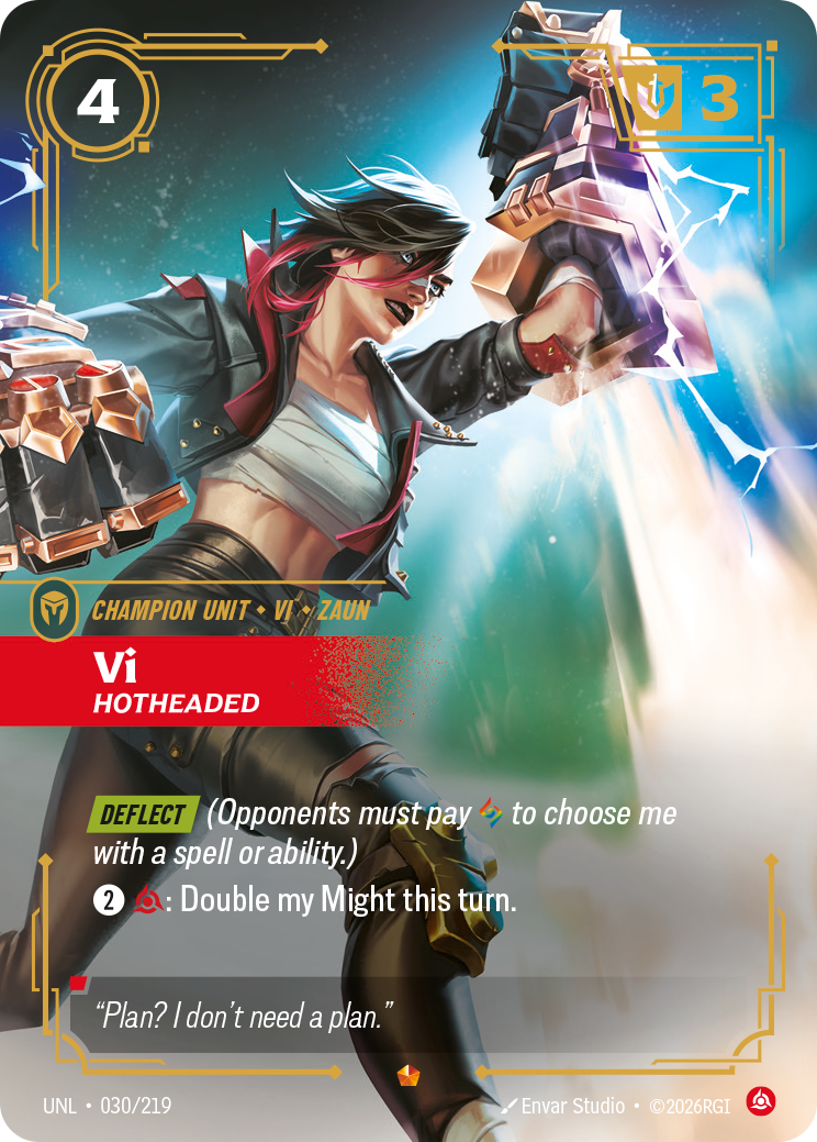 Vi, Hotheaded UNL-030/219 Normal Riftbound card