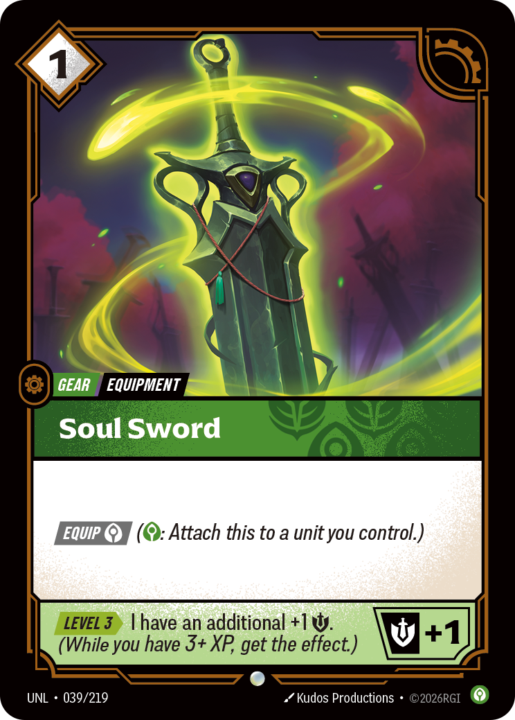 Soul Sword UNL-039/219 Normal Riftbound card