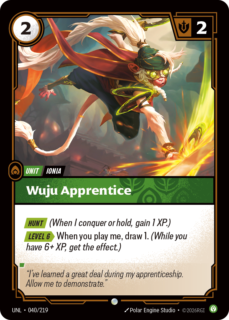 Wuju Apprentice UNL-040/219 Normal Riftbound card