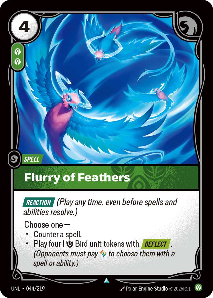 Flurry of Feathers UNL-044/219 Normal Riftbound card