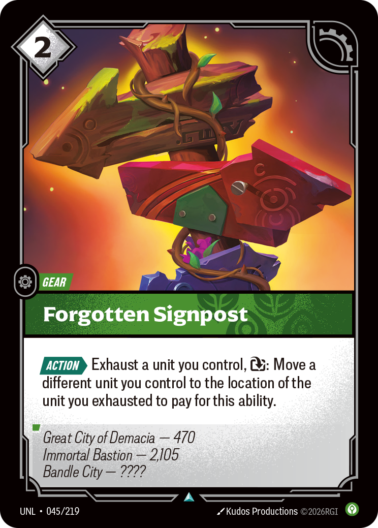 Forgotten Signpost UNL-045/219 Normal Riftbound card