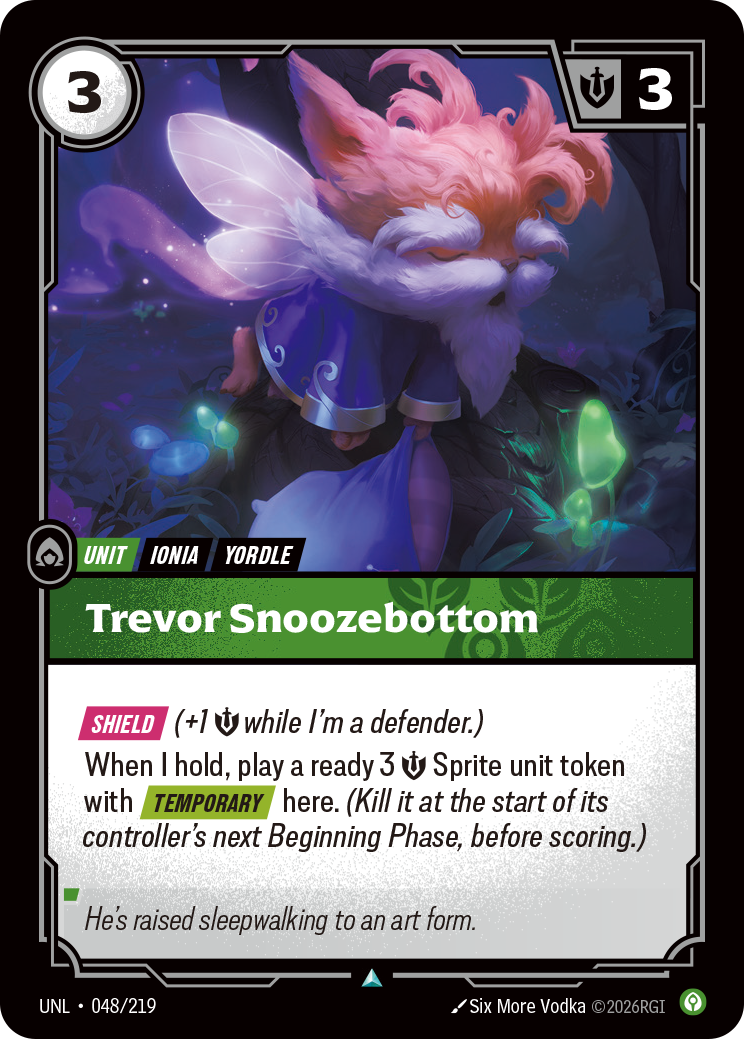 Trevor Snoozebottom UNL-048/219 Normal Riftbound card