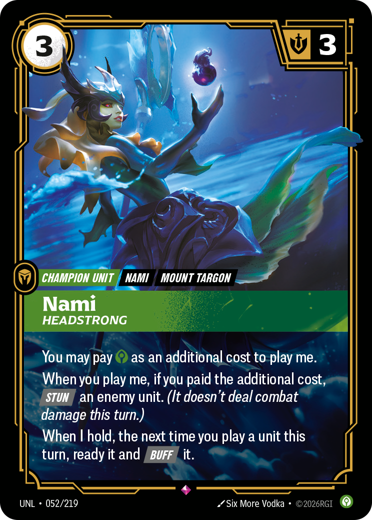 Nami, Headstrong Riftbound card