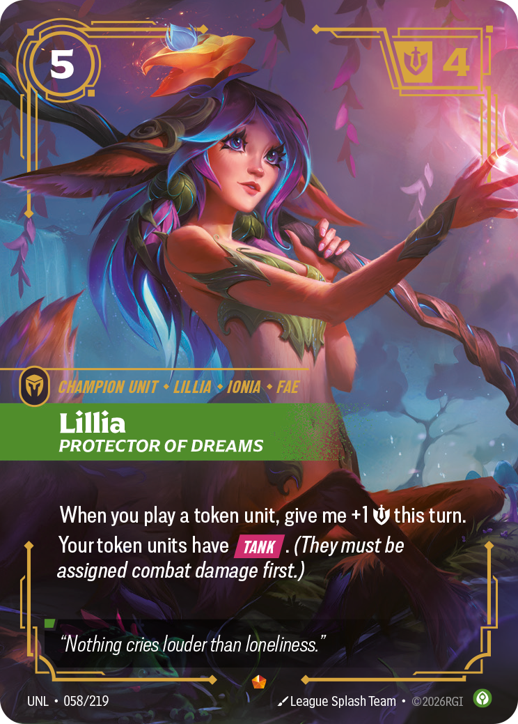Lillia, Protector of Dreams UNL-058/219 Normal Riftbound card