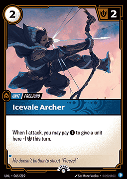 Icevale Archer UNL-065/219-P Foil Riftbound card