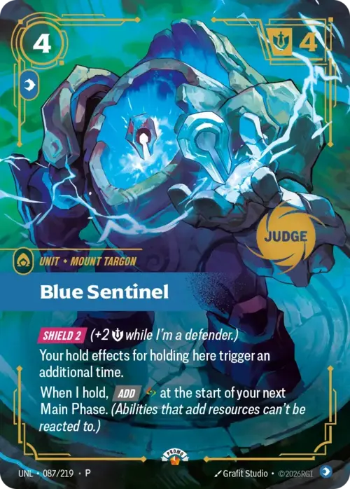 Blue Sentinel UNL-087/219-P-JUDGE Normal Riftbound card
