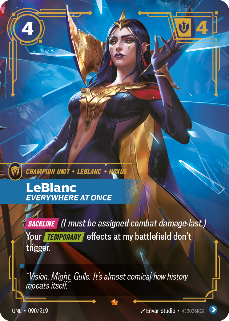 LeBlanc, Everywhere at Once Riftbound card
