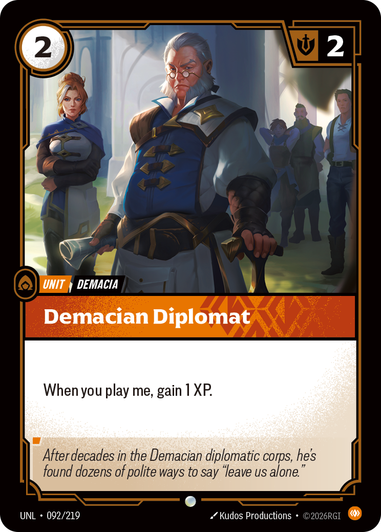 Demacian Diplomat UNL-092/219 Normal Riftbound card