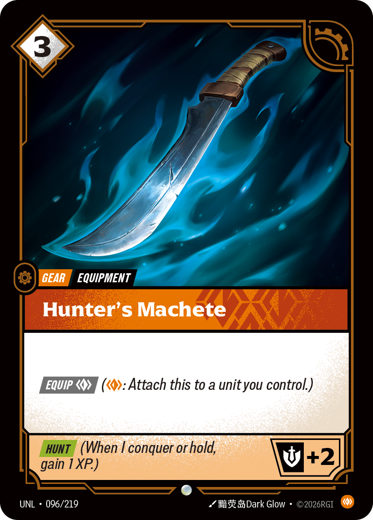 Hunter's Machete UNL-096/219 Normal Riftbound card