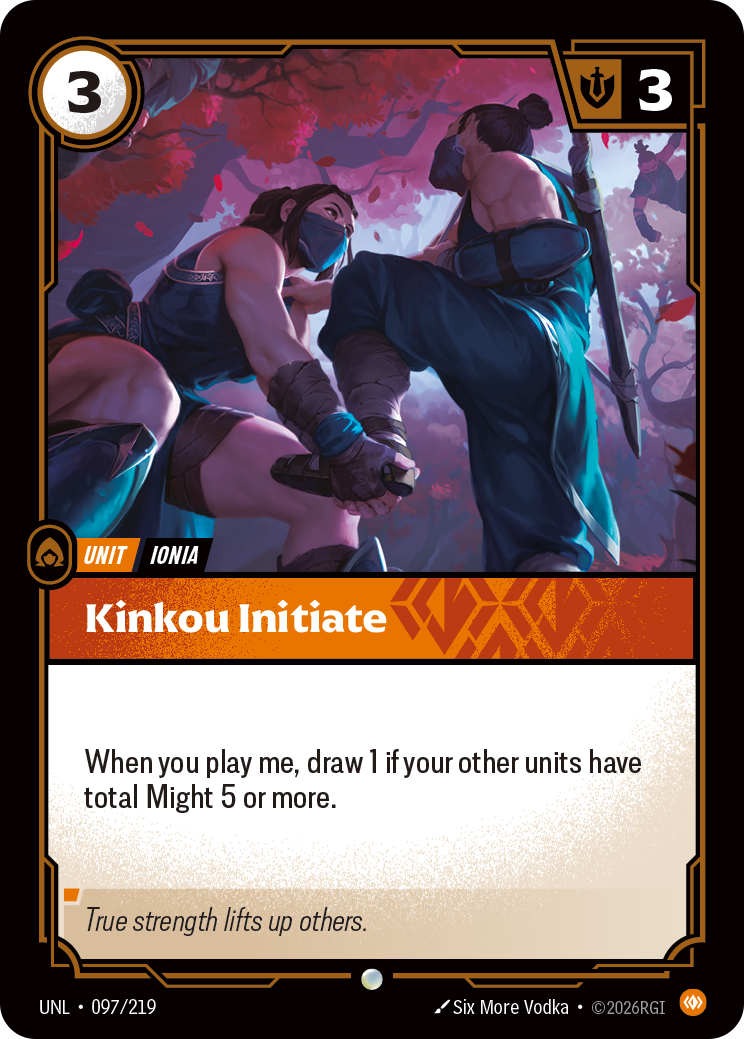 Kinkou Initiate UNL-097/219 Normal Riftbound card