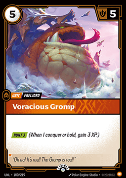 Voracious Gromp UNL-100/219-P Foil Riftbound card