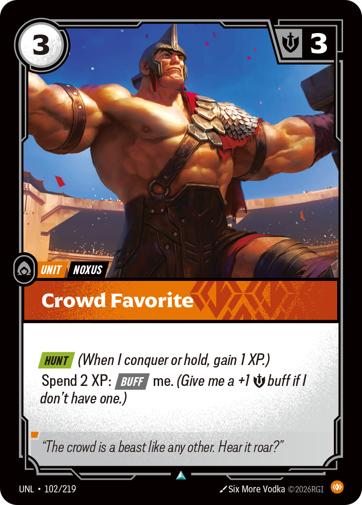 Crowd Favorite UNL-102/219 Normal Riftbound card