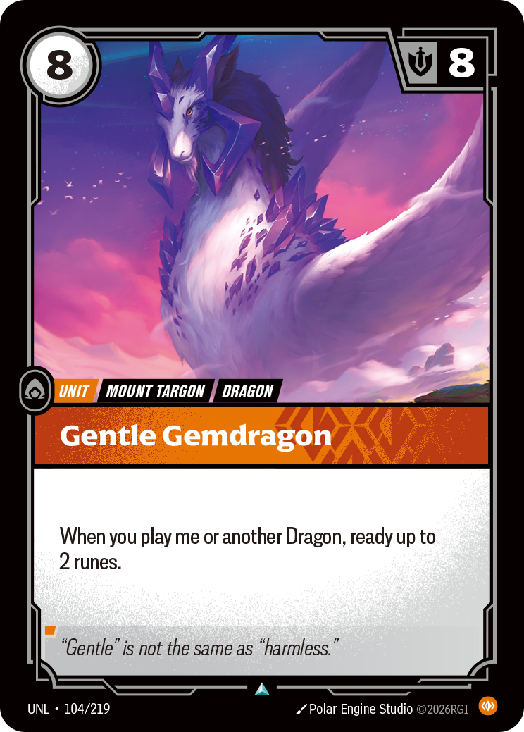 Gentle Gemdragon UNL-104/219 Normal Riftbound card